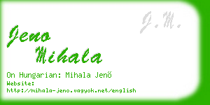 jeno mihala business card